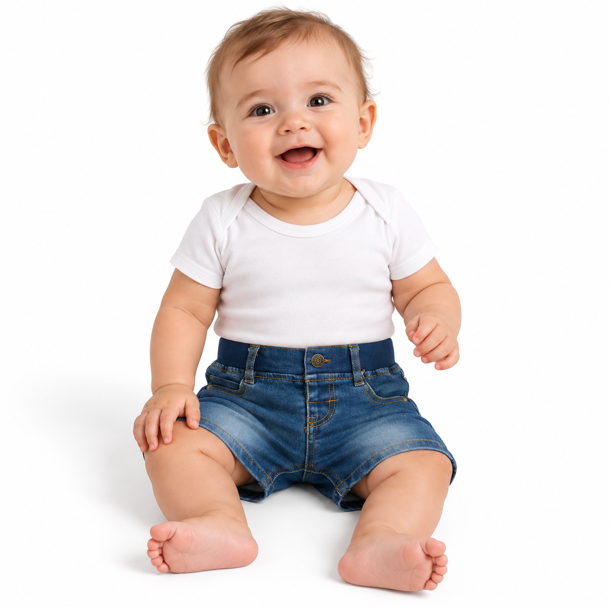 Short Mezclilla 3m a 18m Beb Ni o Pamucki-0