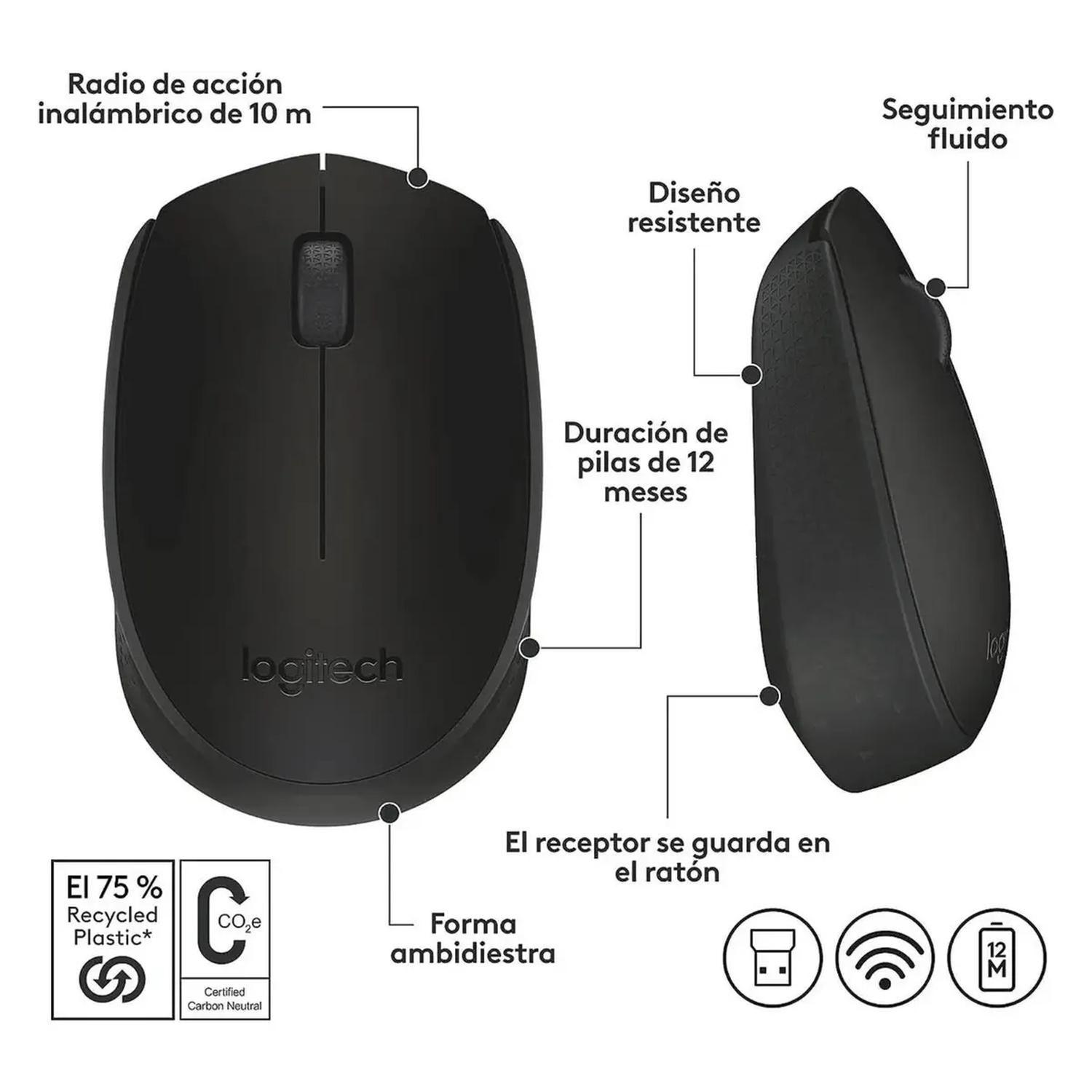 Mouse Inalambrico Logitech M170 Negro-2