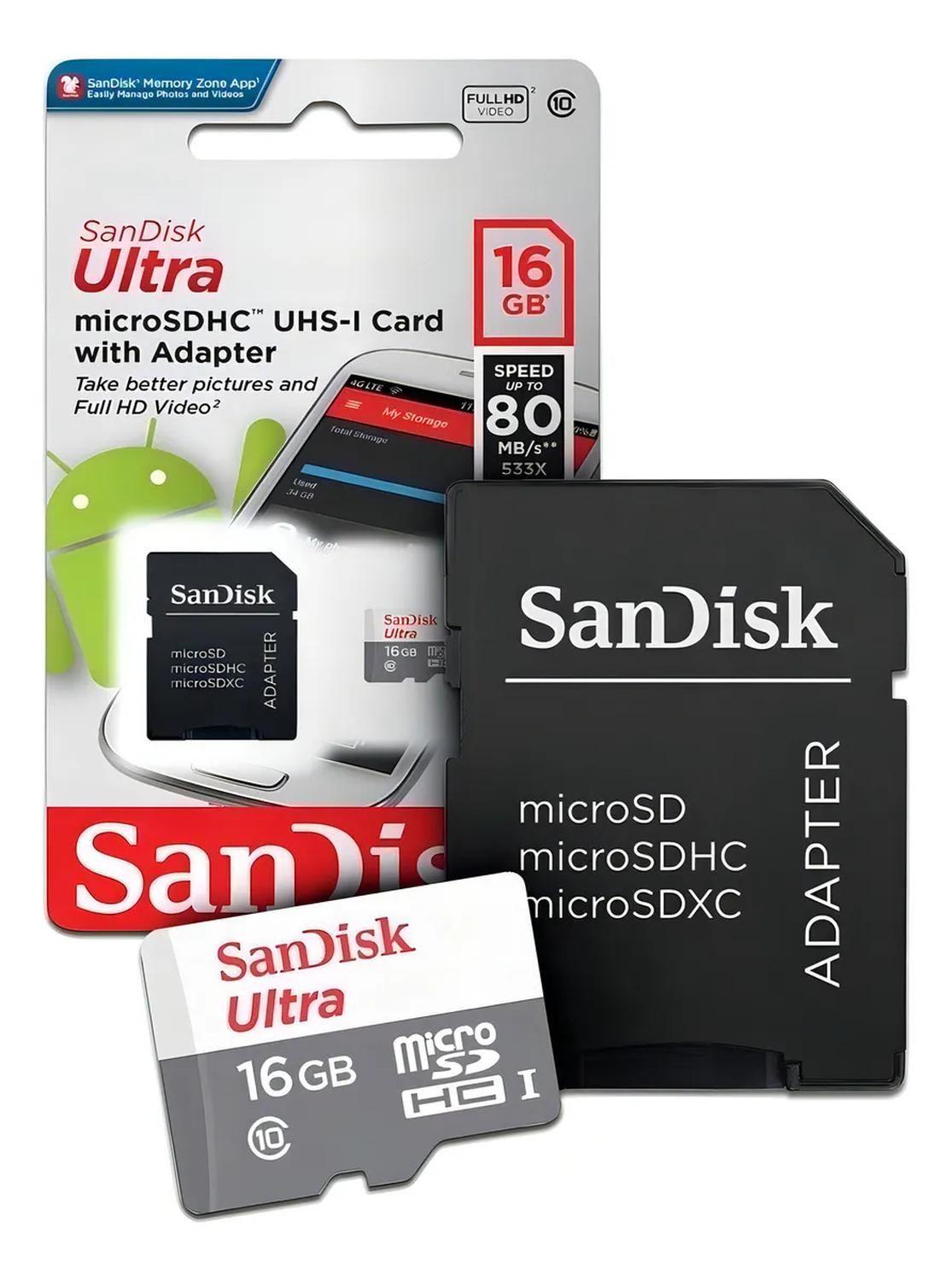 MicroSD 16GB Sandisk Ultra-3