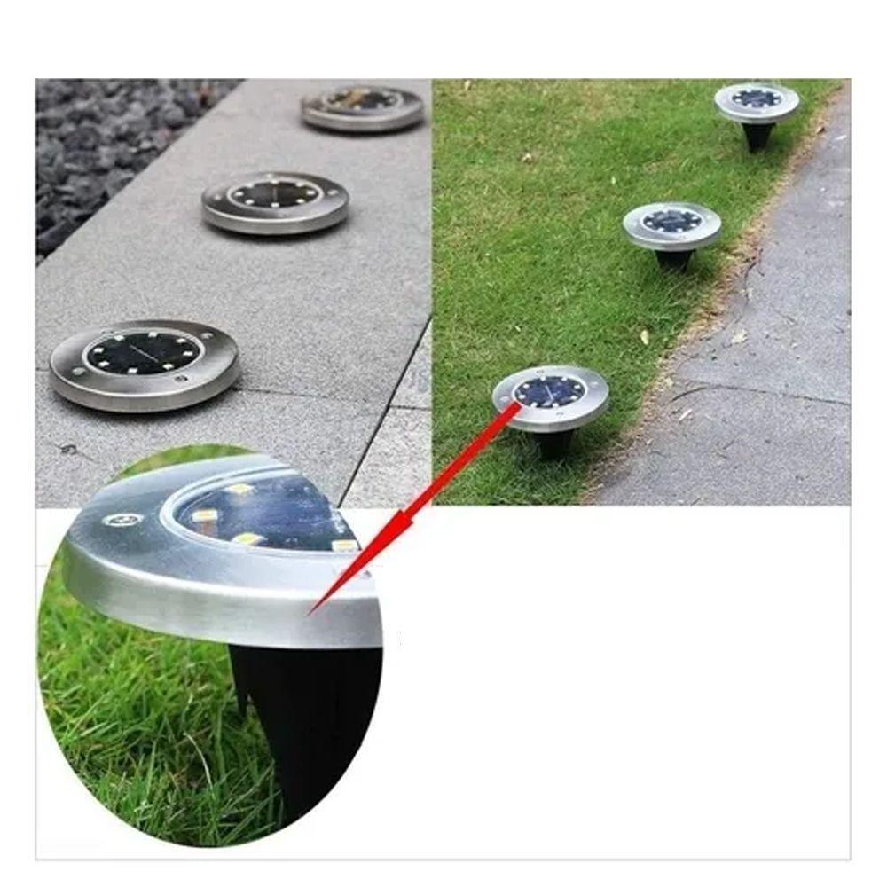 Luz Solar 8 Led Con Estaca Exterior Tierra Jardin X4 Welife-2