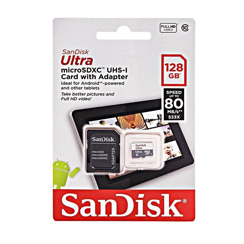 Memoria Micro Sd Sandisk Clase 10 128 GB Con Adaptador-2