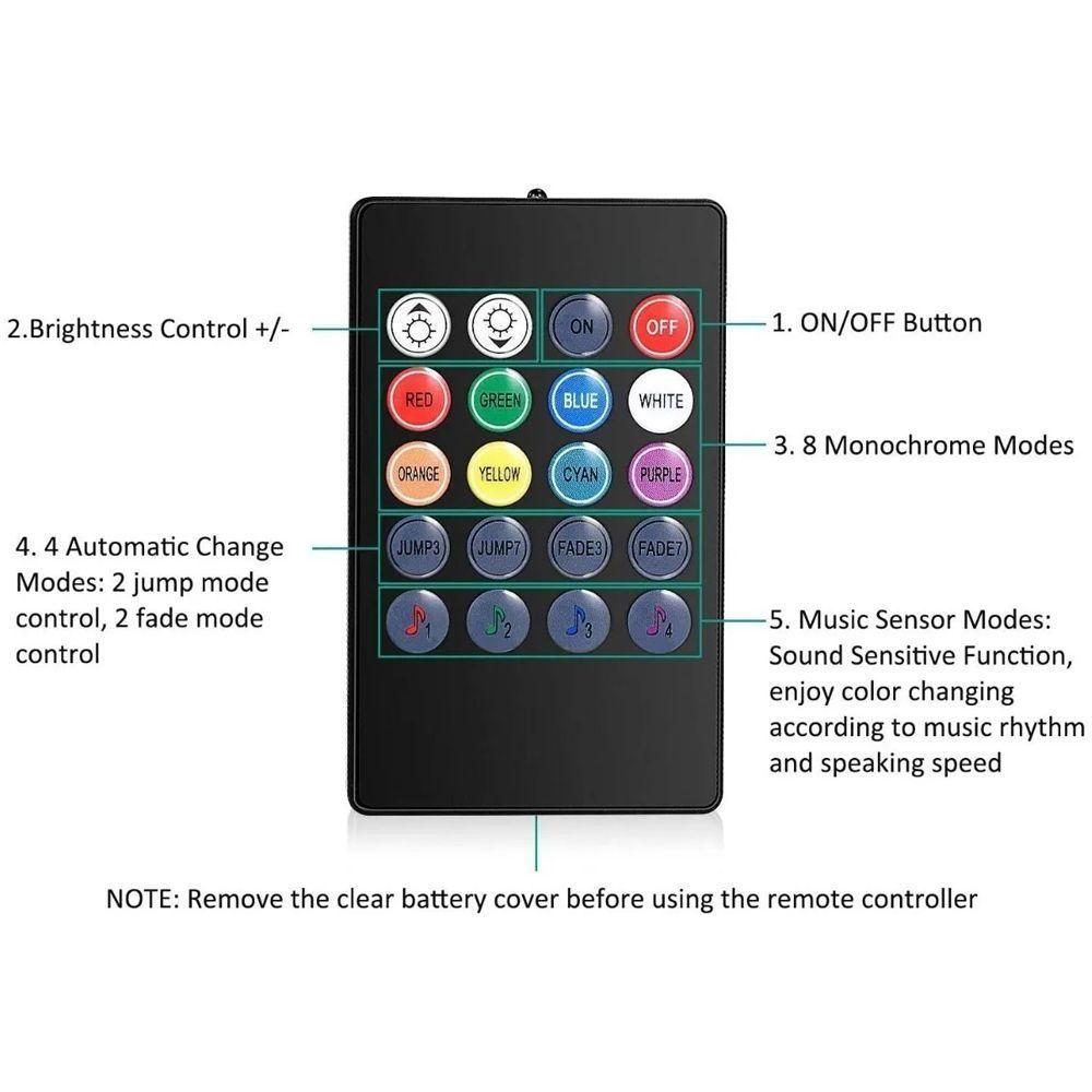 Kit 4 Luces Led Auto 12v Multicolor Sensor Sonido Welife-2