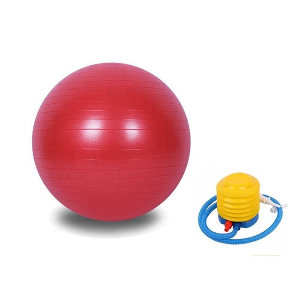 Pelota Balon Pilates 65cm Fitball + 1 Inflador Welife Rojo -0