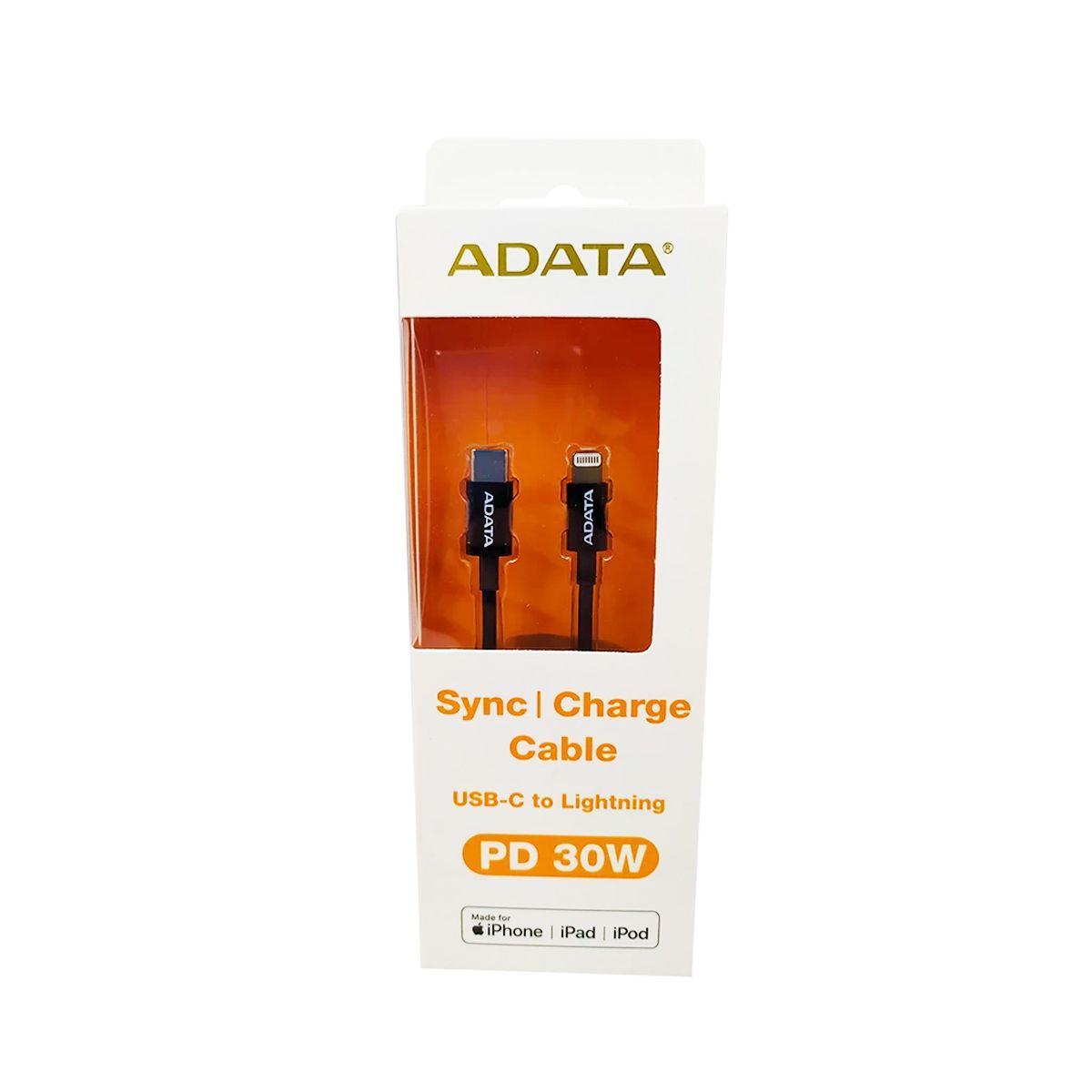Cable Adata Tipo C a Lightning Compatible Apple 1mt Negro-1