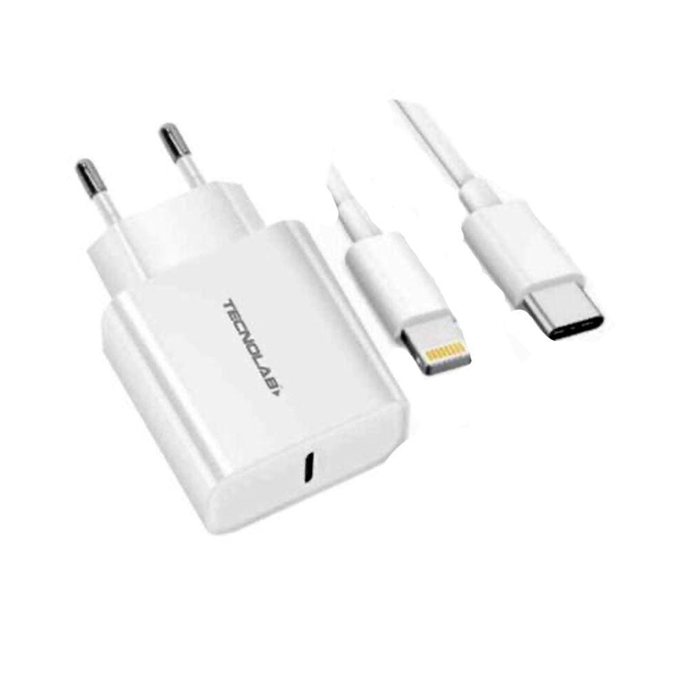 Cargador Carga Rapida Cable USB Tipo C A Lightning Tecnolab-0