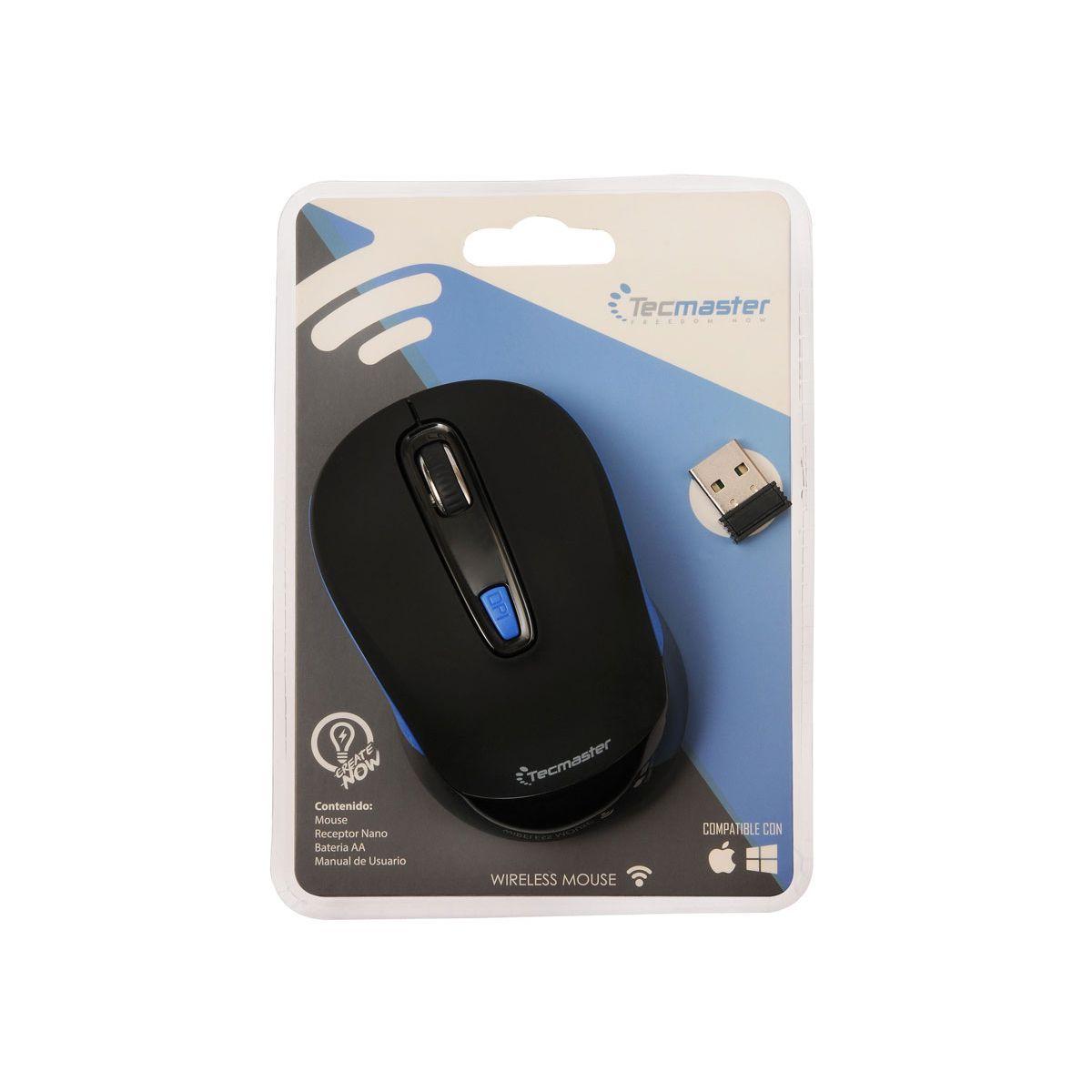 Mouse Inalambrico Tecmaster 382 Azul -1