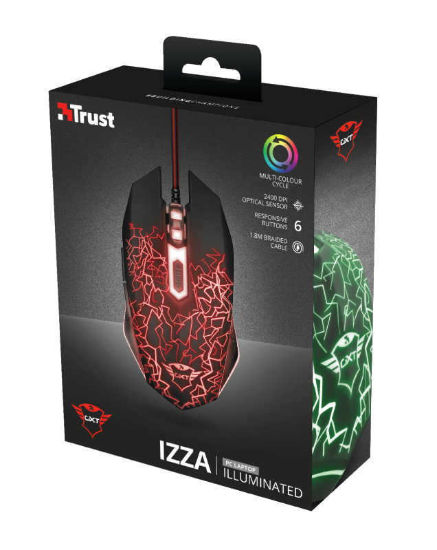 Mouse Gamer Trust Gxt 105 2400 Dpi 6 Botones-5