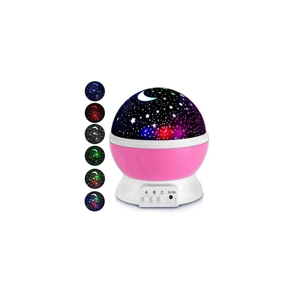 Proyector Lámpara Led Estrellas Espanta Cuco Rosado Welife-1