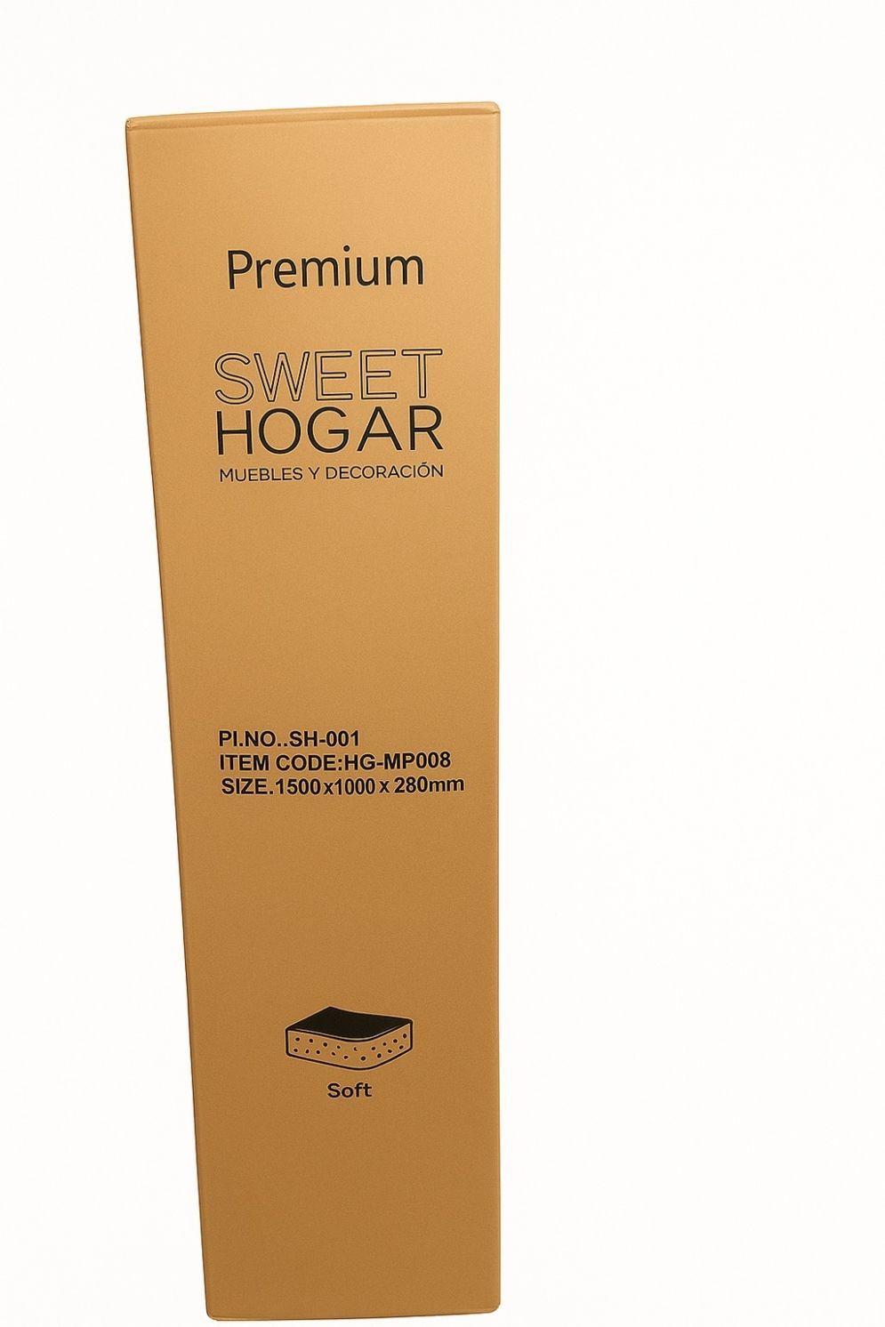 Cama europea 2plazas con respaldo incorporado mas colchon resortes pocket 2p-4