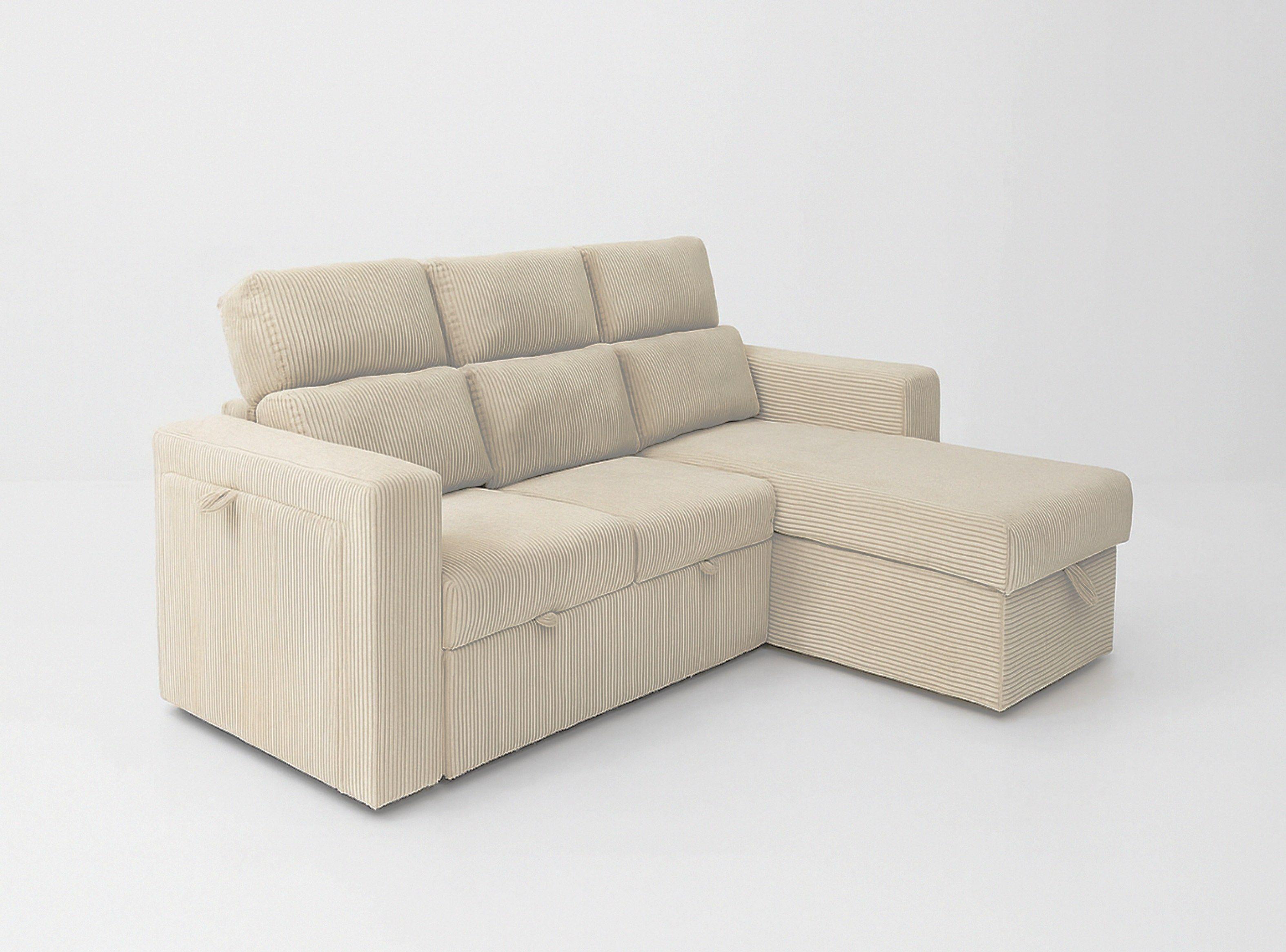 Sofá seccional ( cama) color beige libre disposición con almacenamiento modelo Roma-2