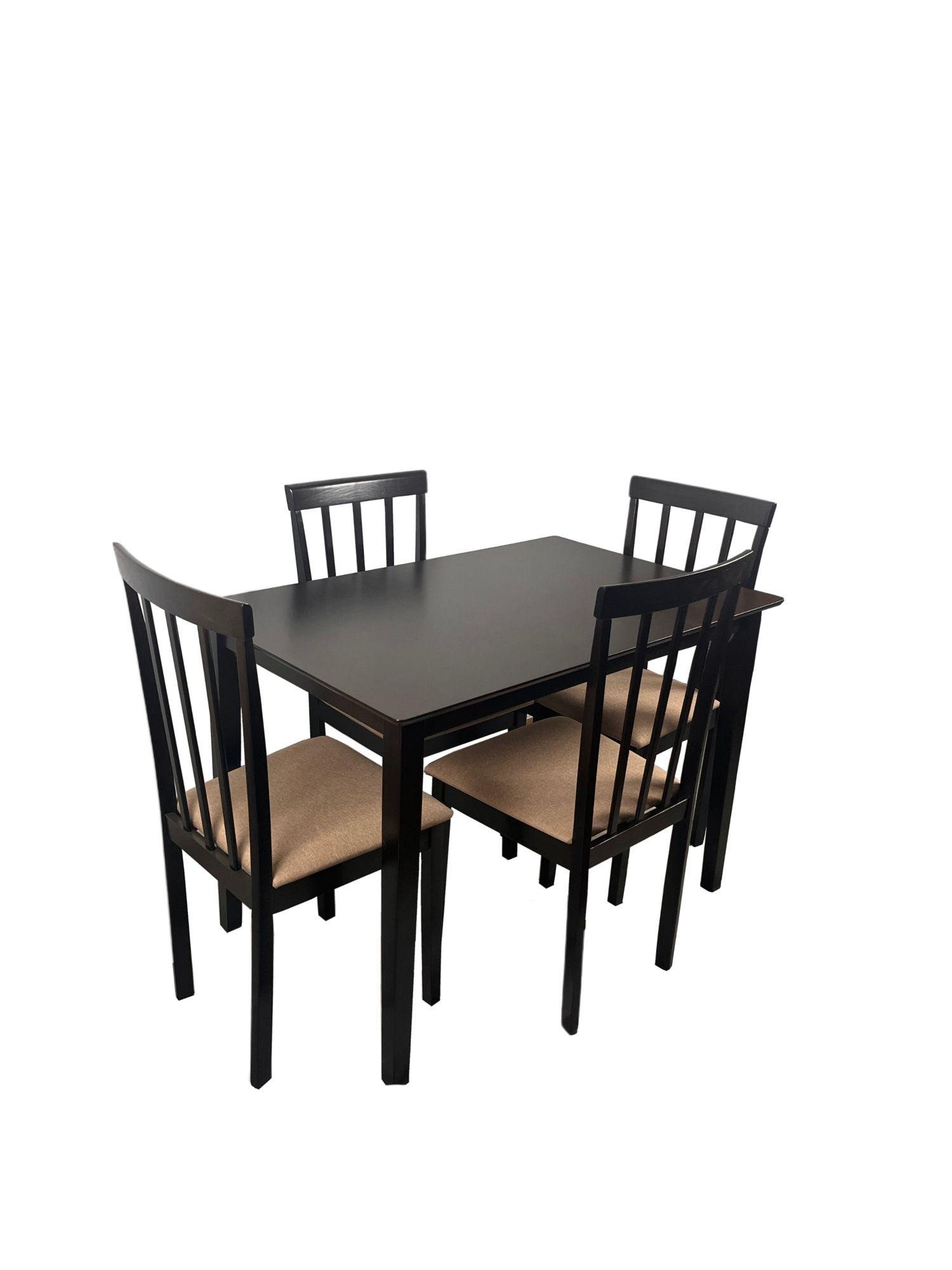 Comedor madera 4 sillas color chocolate modelo Madrid-2