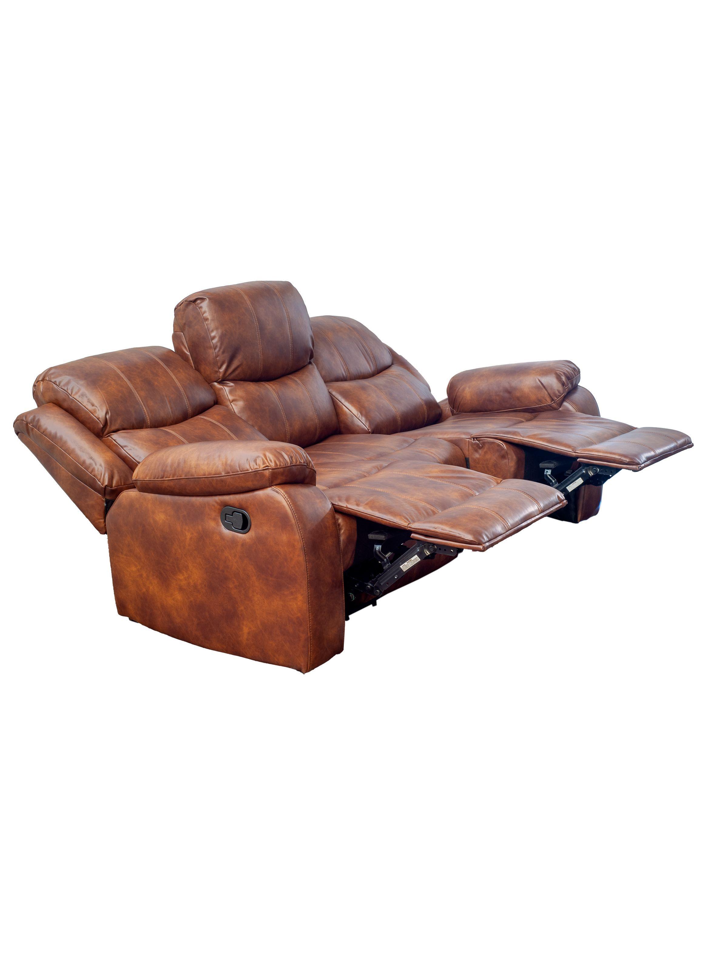 Sofa Berger reclinable 3 cuerpos color café moro-3