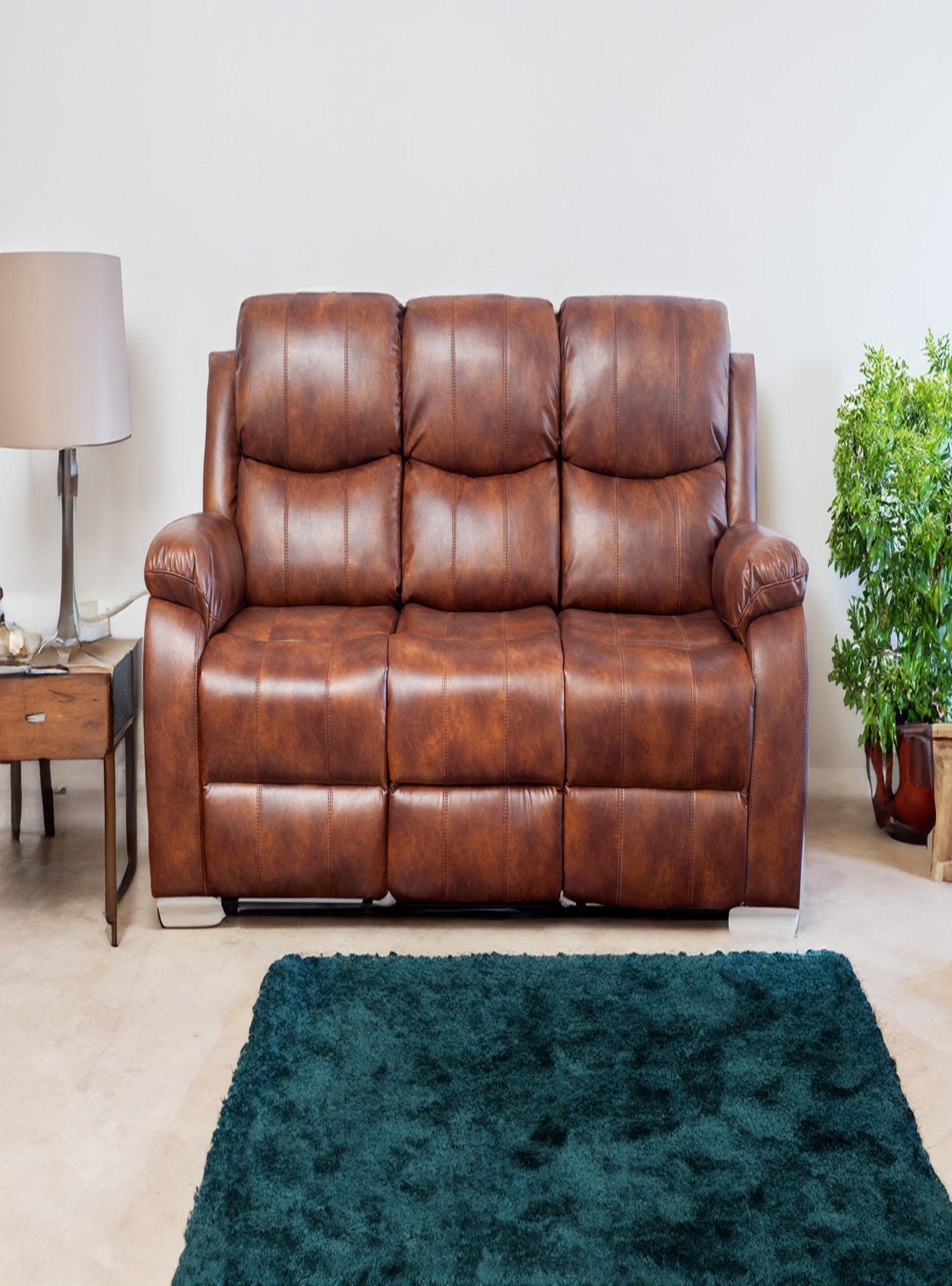 Sofa Berger reclinable 3 cuerpos color café moro-2