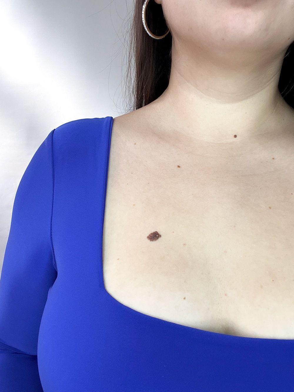 Body Mujer Doble Escote Cuadrado Manga Larga Azul Rey-4