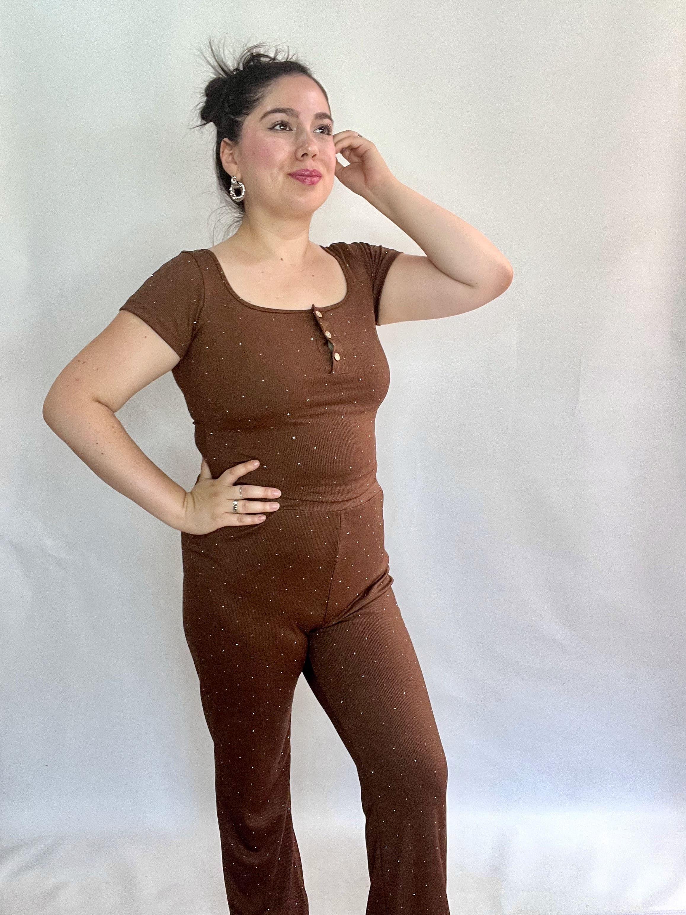 Conjunto Mujer Brillos Caf-2