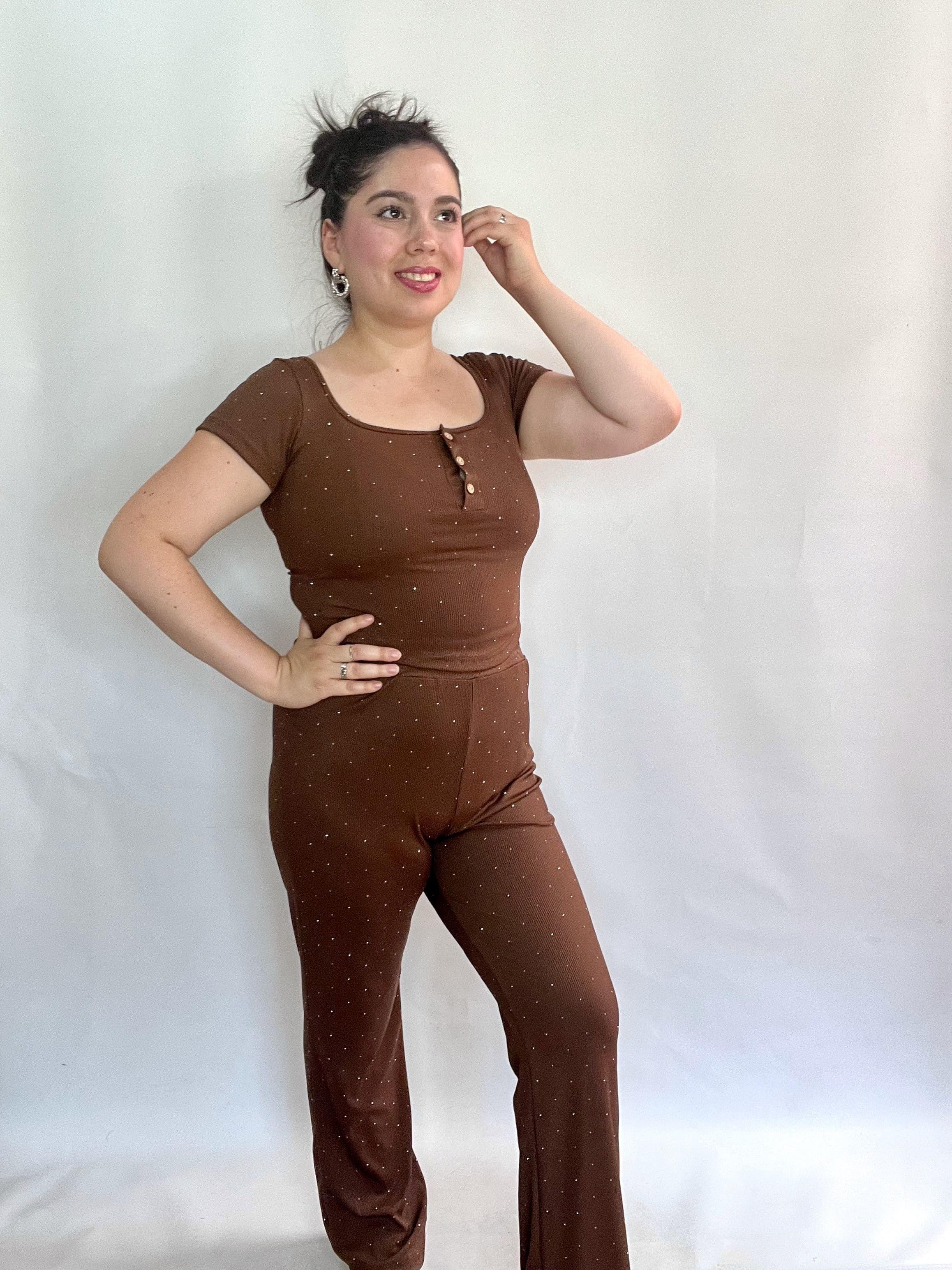 Conjunto Mujer Brillos Caf-6