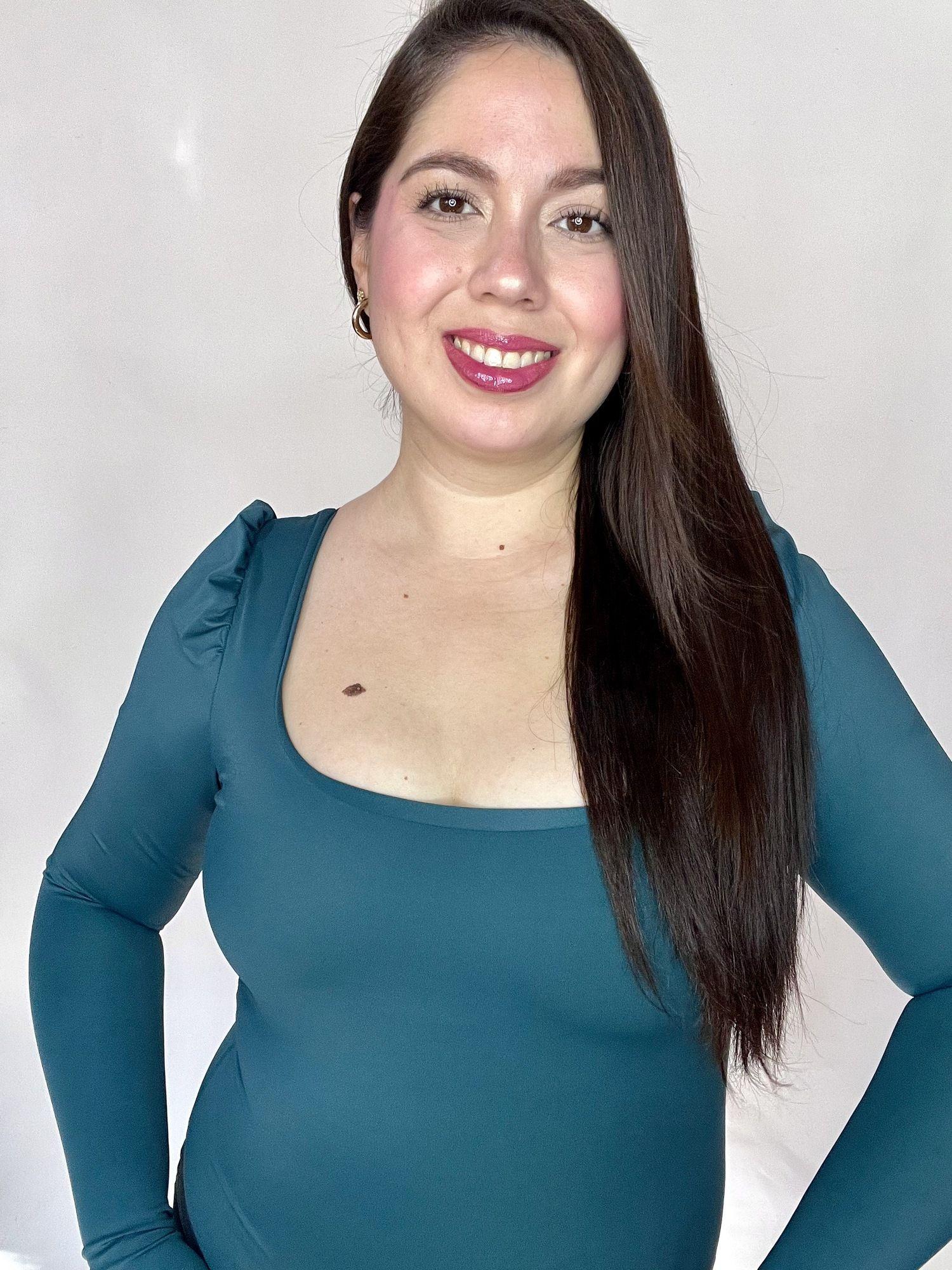 Body Escote Cuadrado Princesa Verde Esmeralda-1