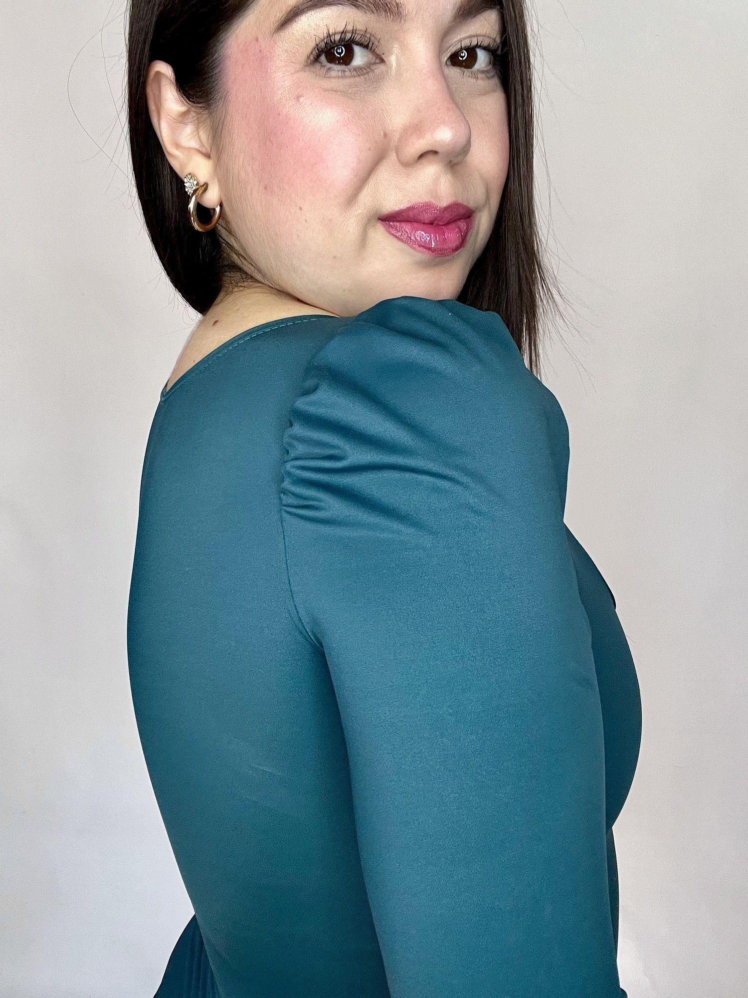 Body Escote Cuadrado Princesa Verde Esmeralda-2