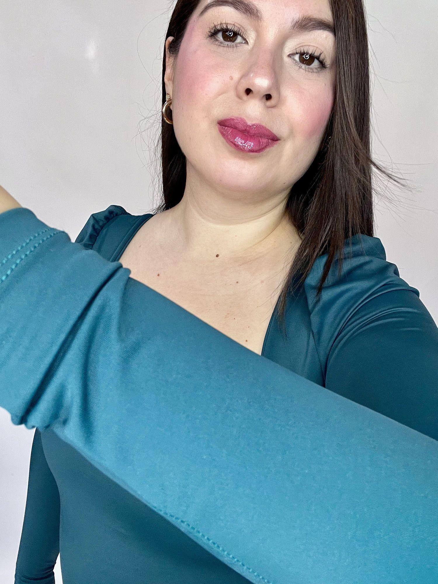 Body Escote Cuadrado Princesa Verde Esmeralda-4