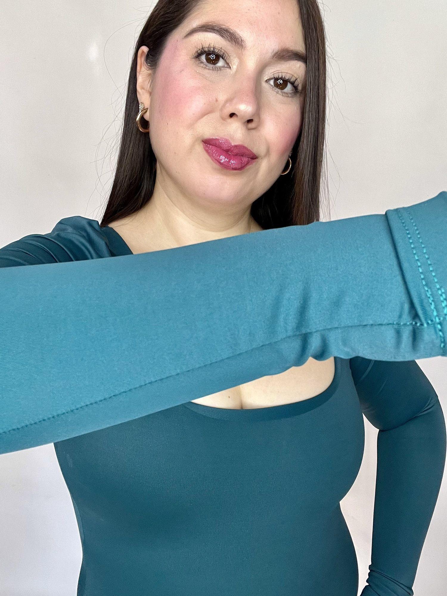 Body Escote Cuadrado Princesa Verde Esmeralda-5