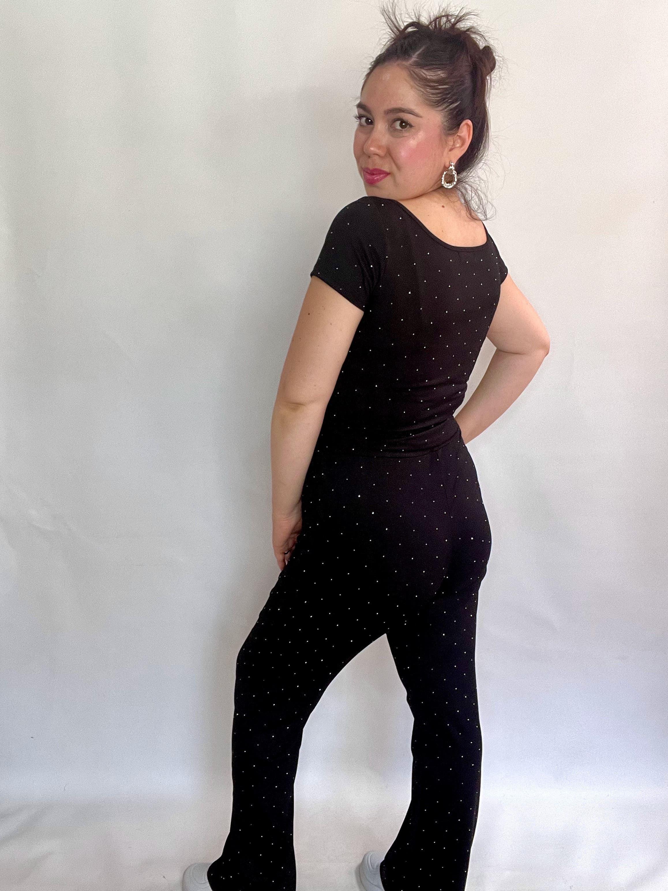 Conjunto Mujer Brillos Negro-6