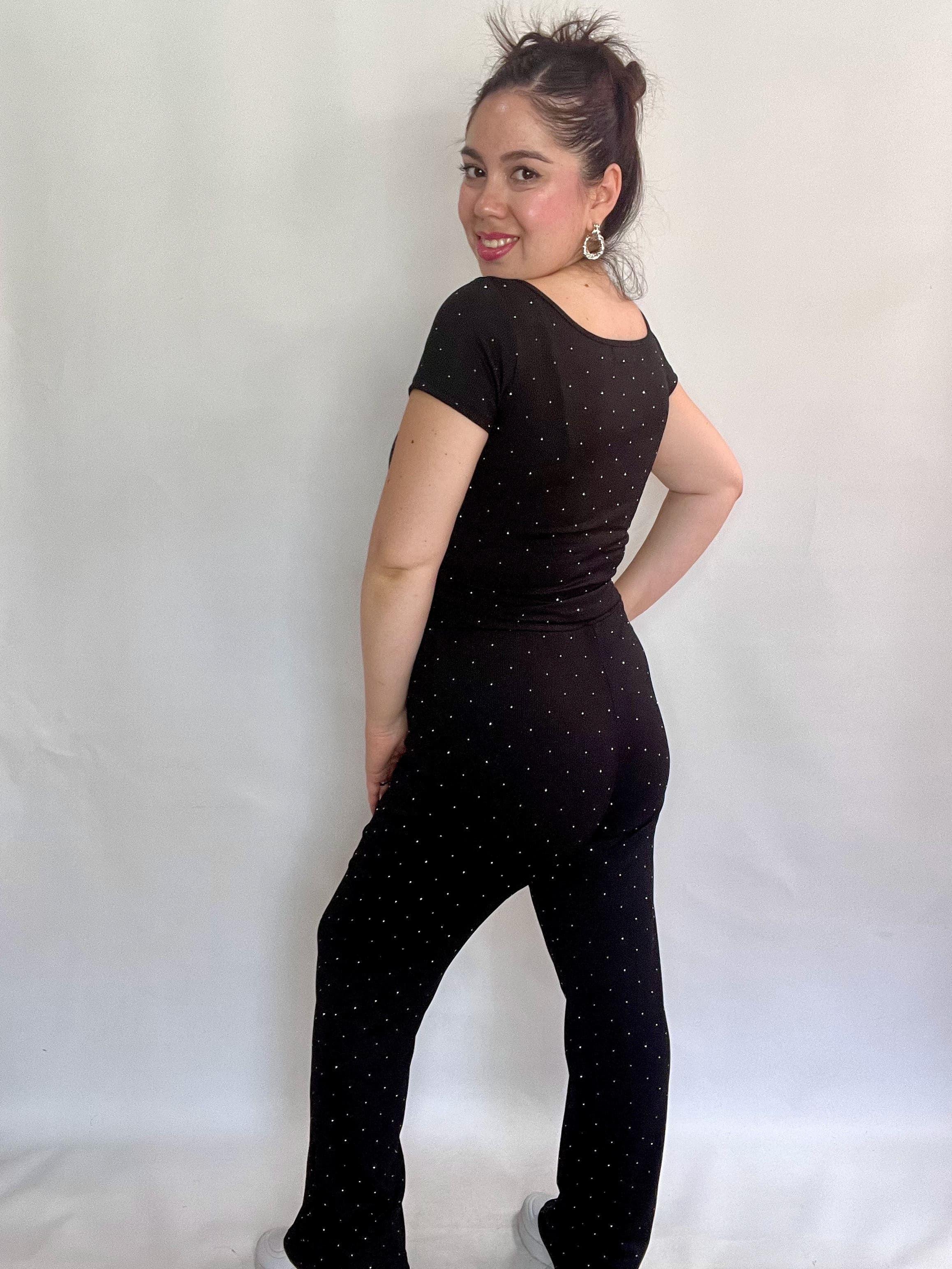 Conjunto Mujer Brillos Negro-9