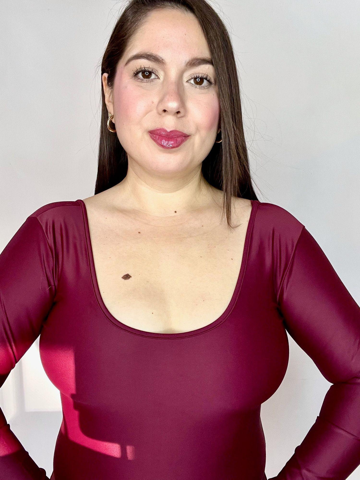 Body Escote Redondo Burdeo-6