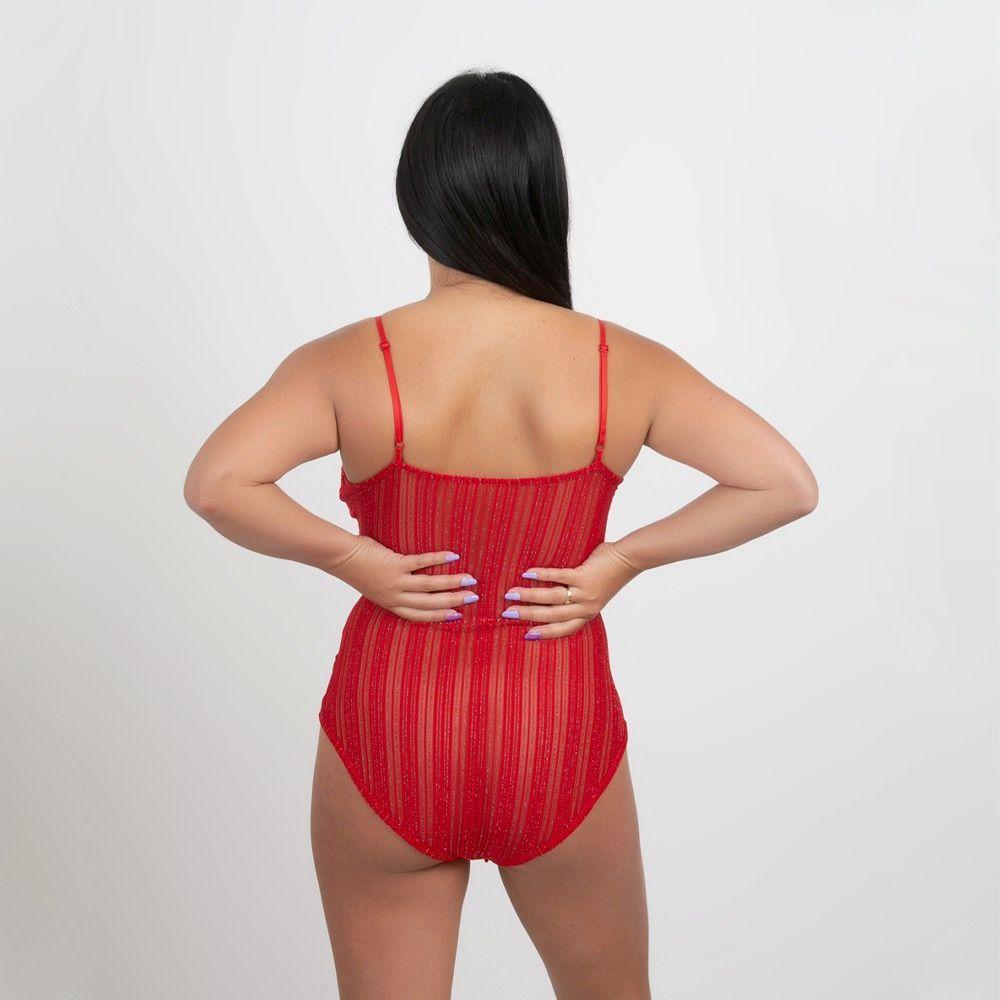 Body Encaje Brillos Rojo-2