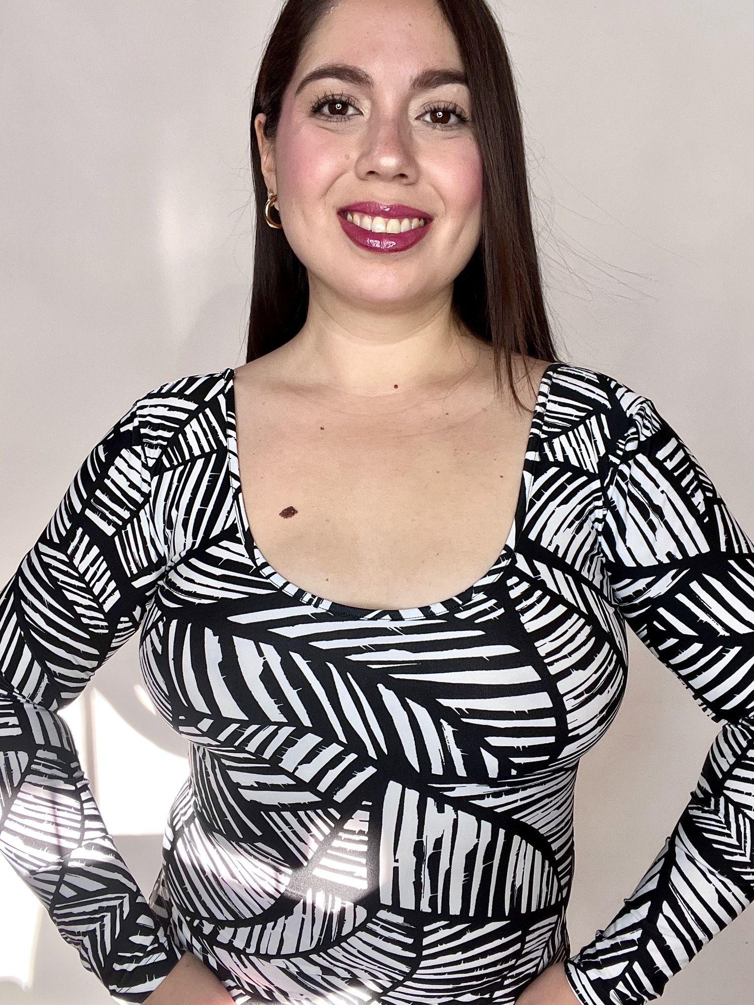 Body Escote Redondo Blanco Negro-2