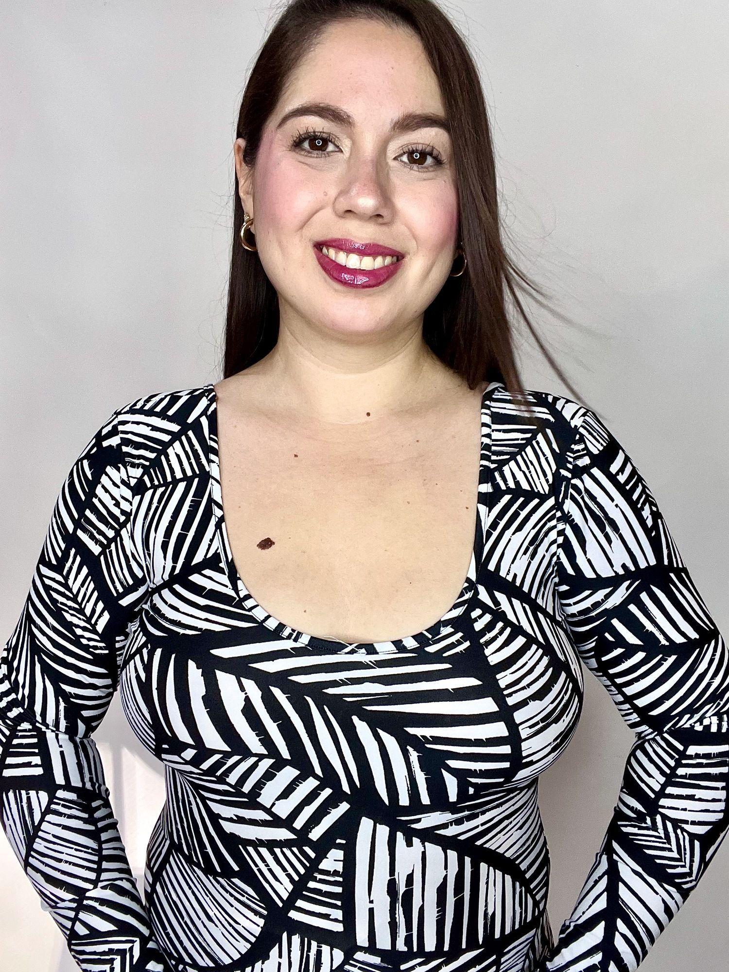 Body Escote Redondo Blanco Negro-9