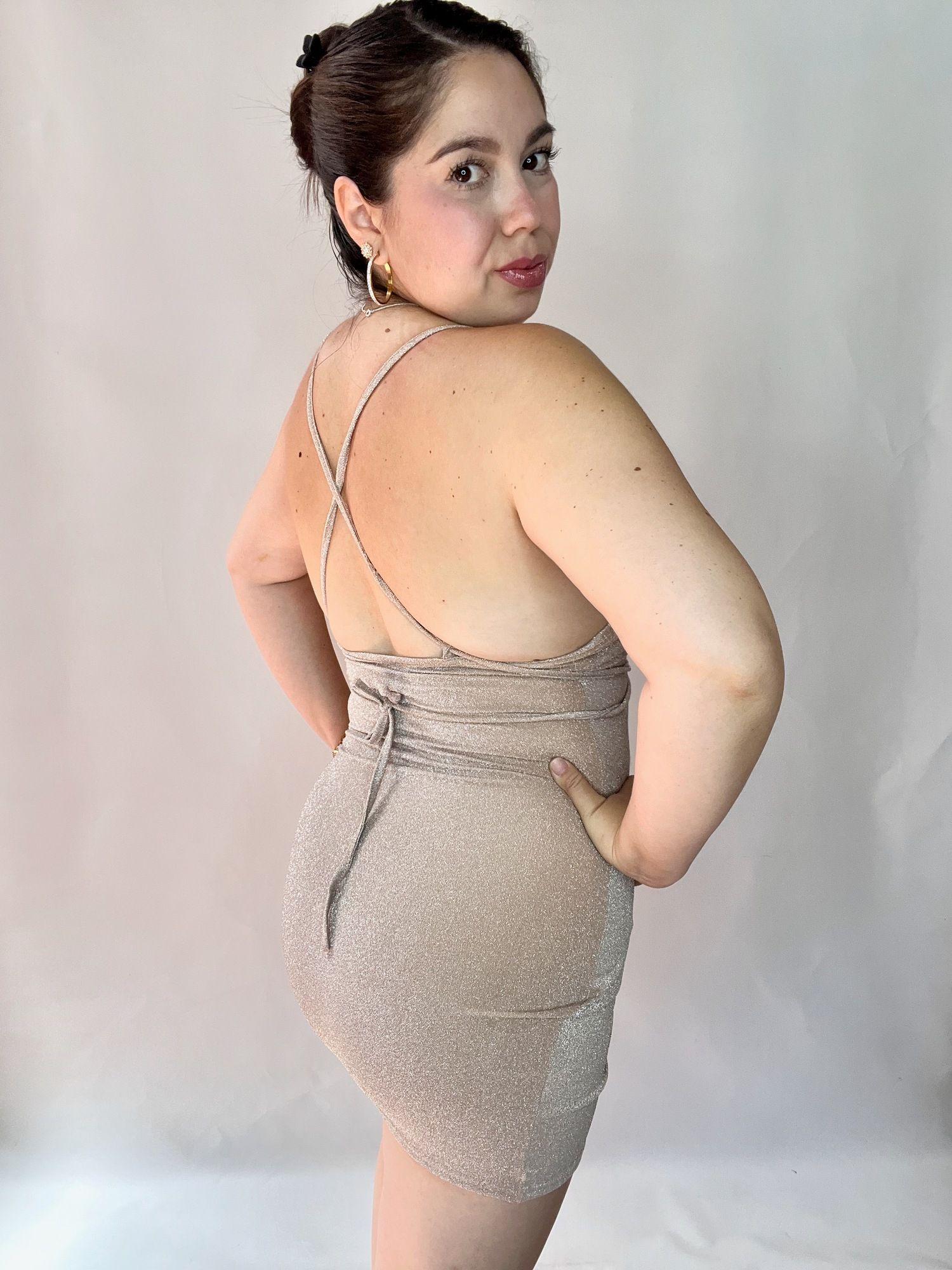 Vestido Mujer Mariposa Brillos-4