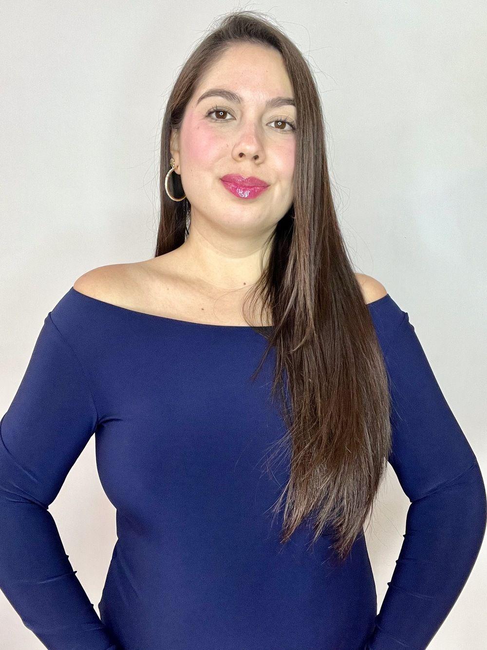 Body Mujer Cuello Ojal Manga Larga Azul Marino-5