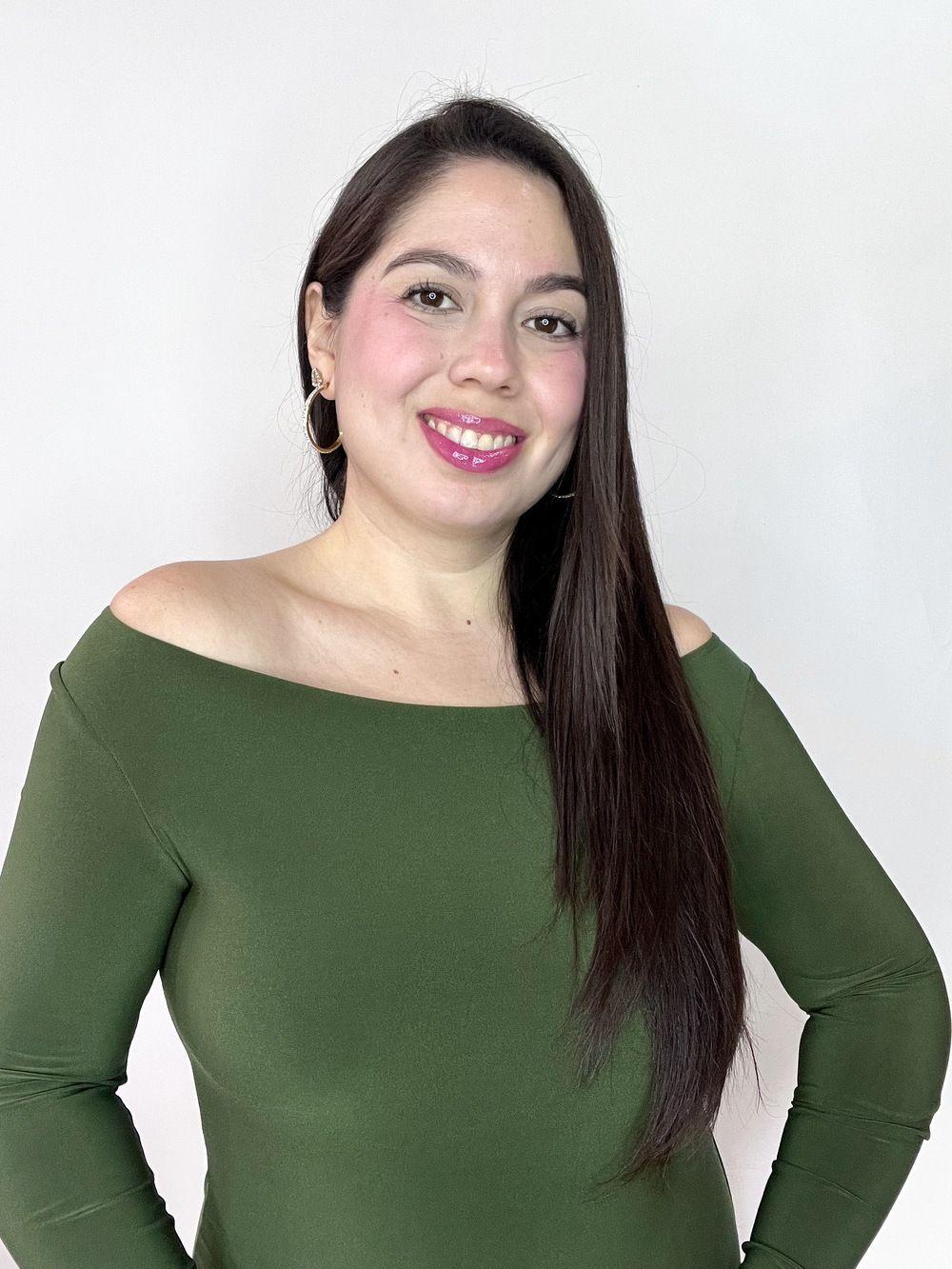 Body Mujer Cuello Ojal Manga Larga Verde Militar-5