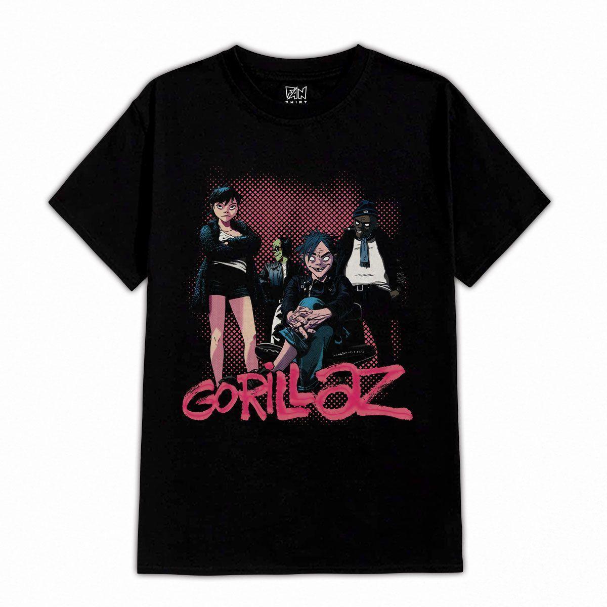 POLERA ESTAMPADA GORILLAZ INTEGRANTES FT ACE-0