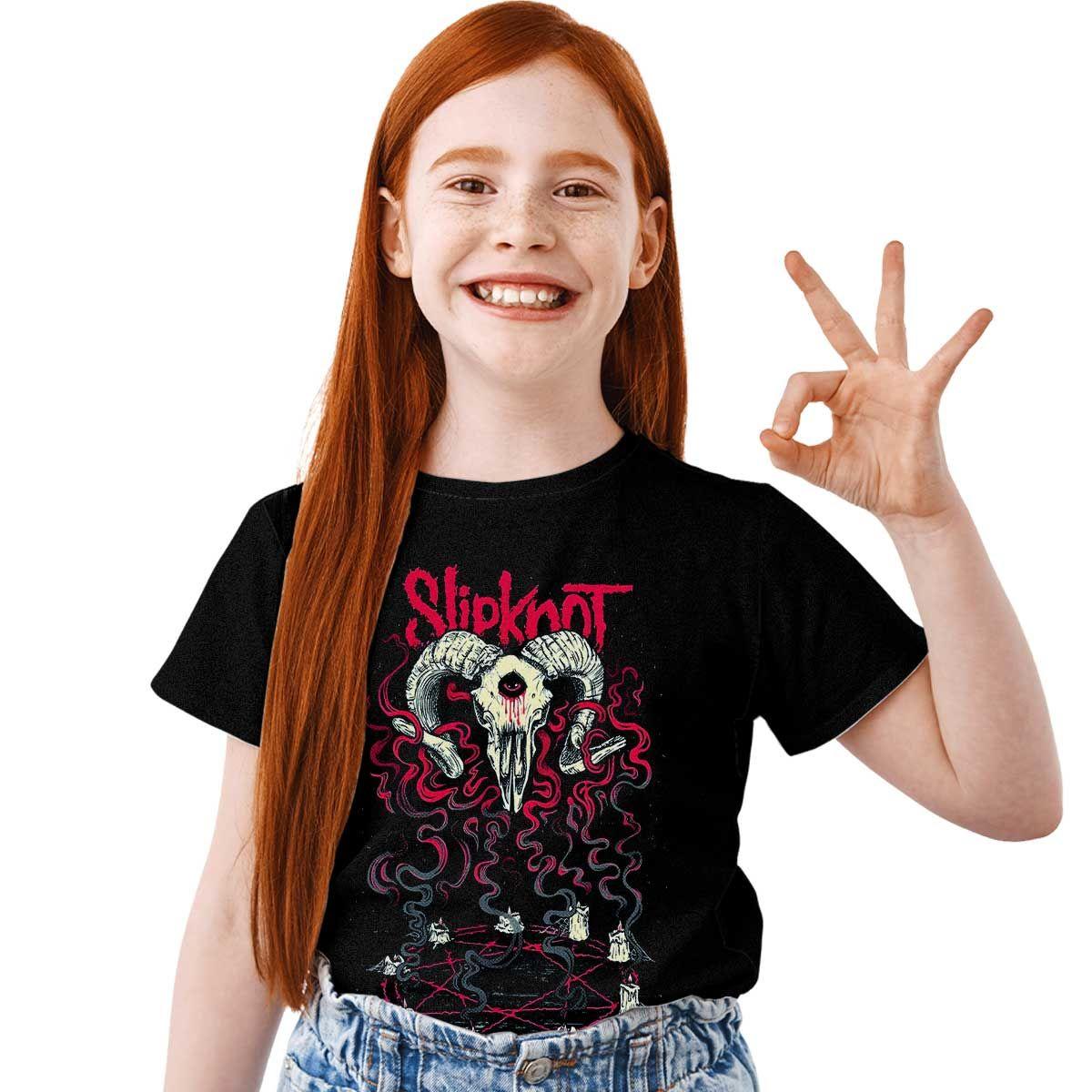 POLERA ESTAMPADA NIÑO SLIPKNOT RITUAL PENTAGRAMA-1