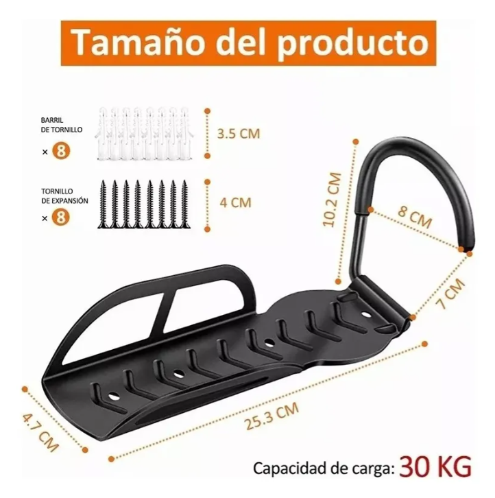 Pack 3 Porta Bicicleta Pared Gancho Para Colgar Soporte Bicicleta-2