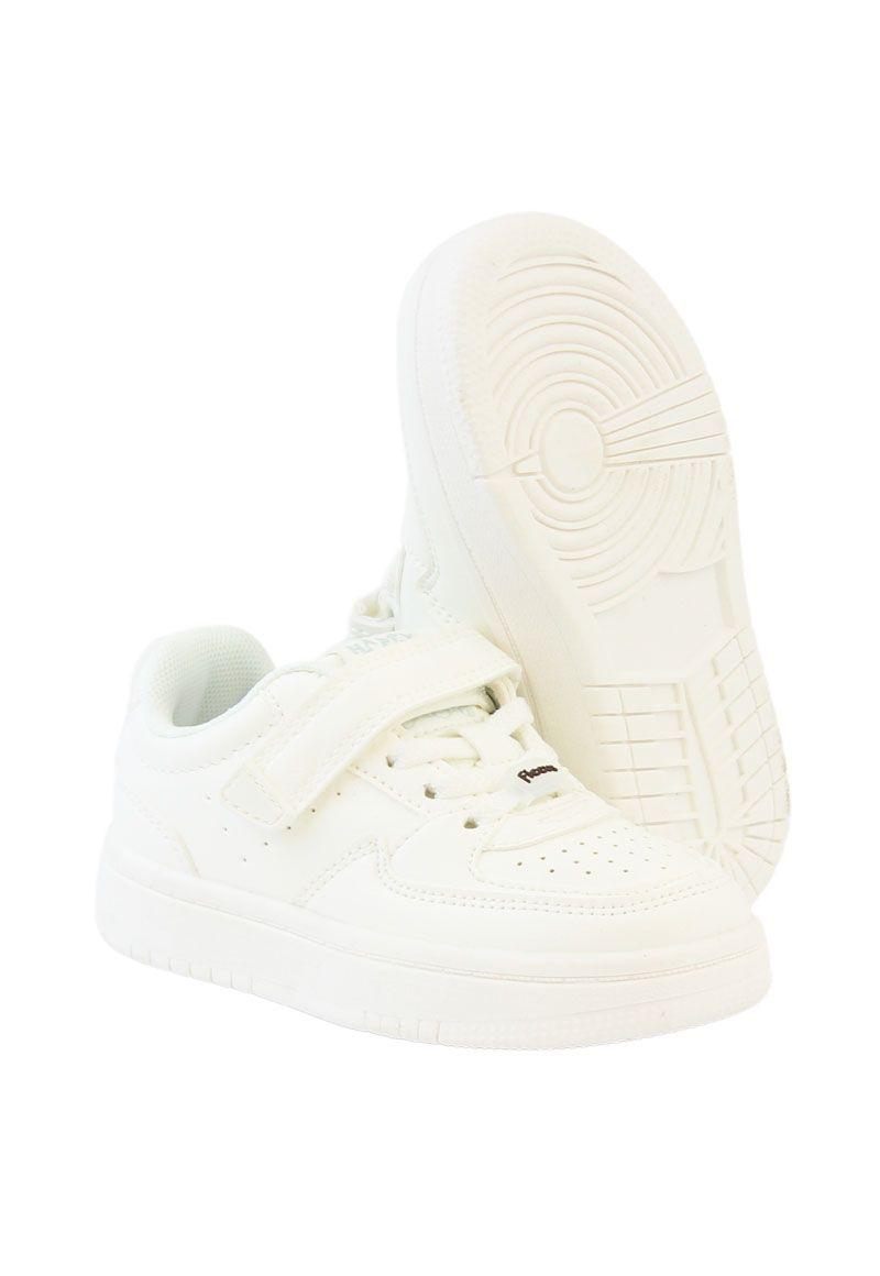 Zapatilla sport velcro elástico kids niños y niñas blanca 877-3