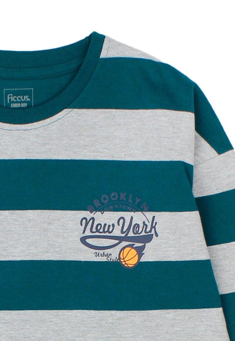 Polera junior niño listada academy 327-2