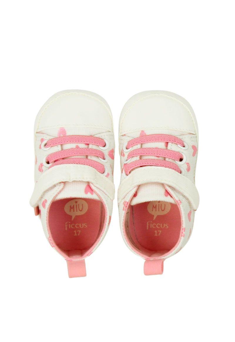 Zapatilla caña velcro elástico new born niña 800-2