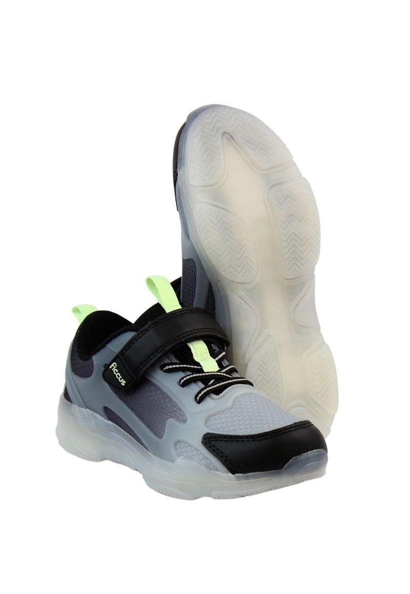Zapatilla power ligths fluorescente velcro elástico junior niño 953-3