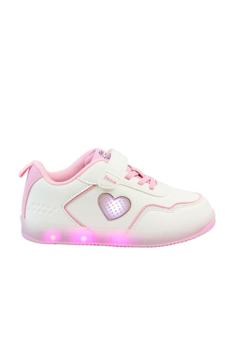 Zapatilla power ligths led velcro elástico kids niña 936-0