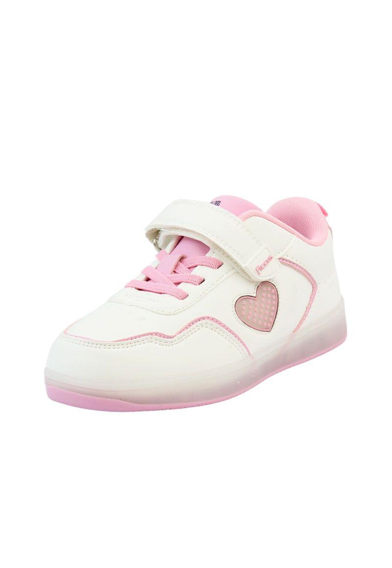 Zapatilla power ligths led velcro elástico kids niña 936-1