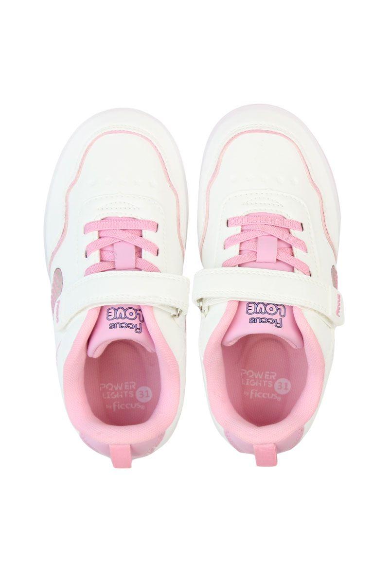 Zapatilla power ligths led velcro elástico kids niña 936-2
