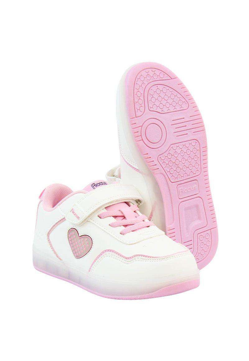 Zapatilla power ligths led velcro elástico kids niña 936-3