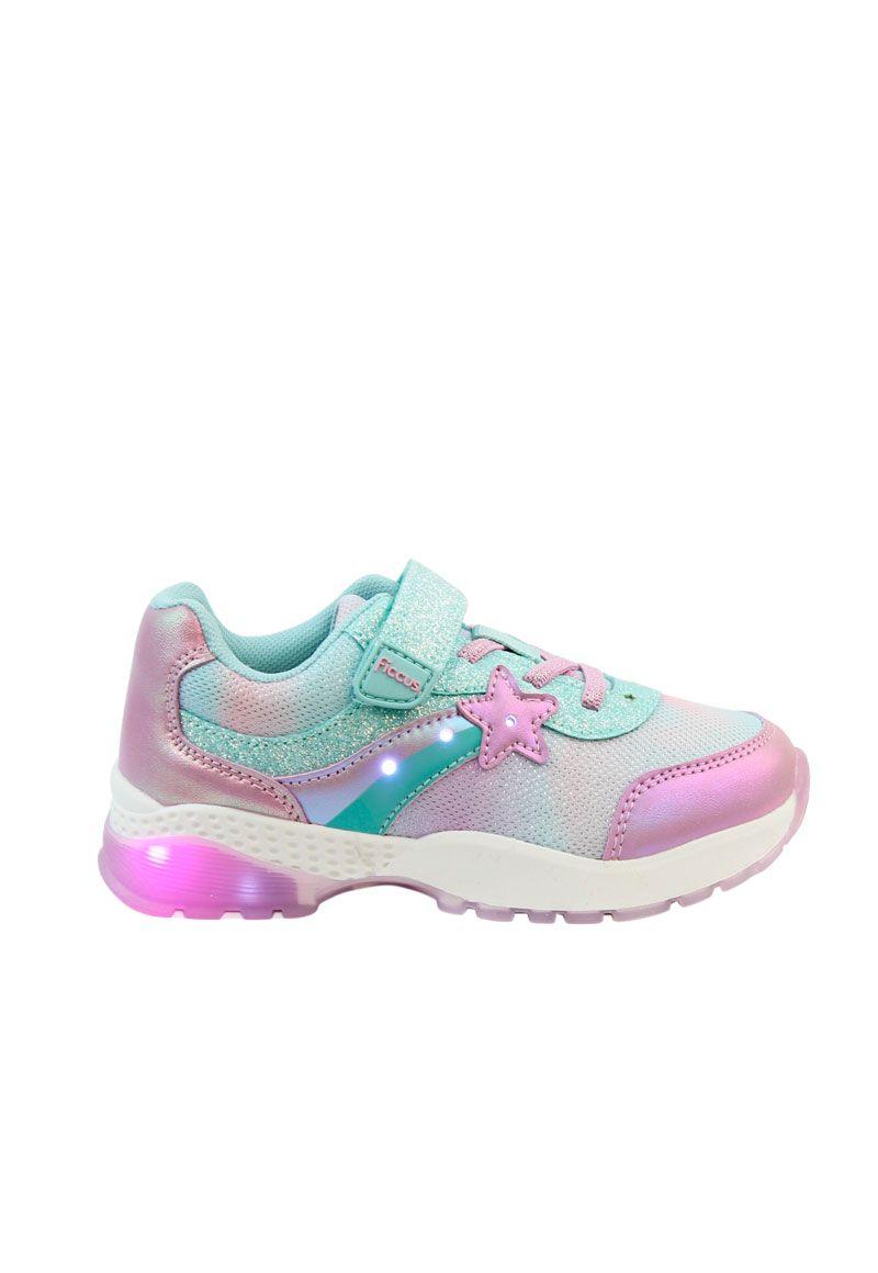 Zapatilla power ligths led velcro elástico junior niña 947-0