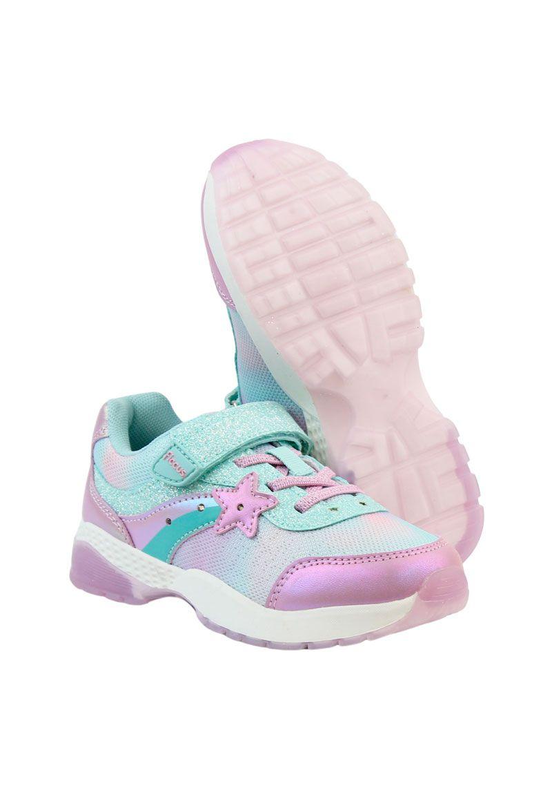 Zapatilla power ligths led velcro elástico junior niña 947-3