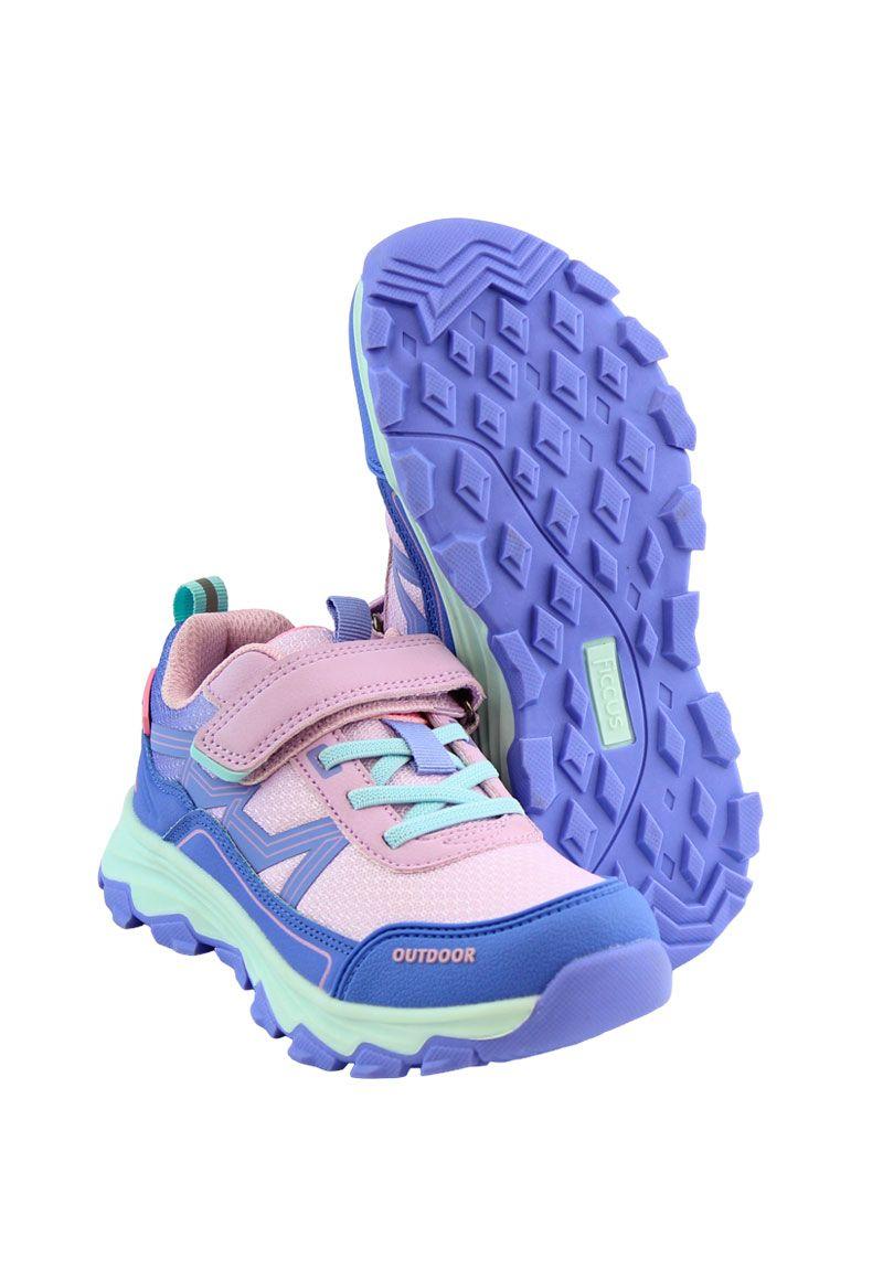 Zapatilla outdoor velcro elástico junior niña 890-2
