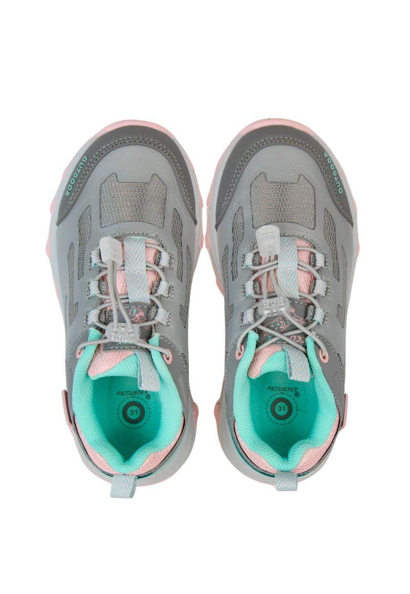 Zapatilla outdoor ficcustex velcro elástico kids niña 866-2