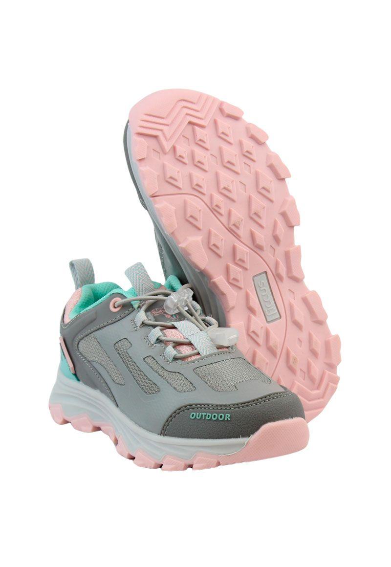Zapatilla outdoor ficcustex velcro elástico kids niña 866-3