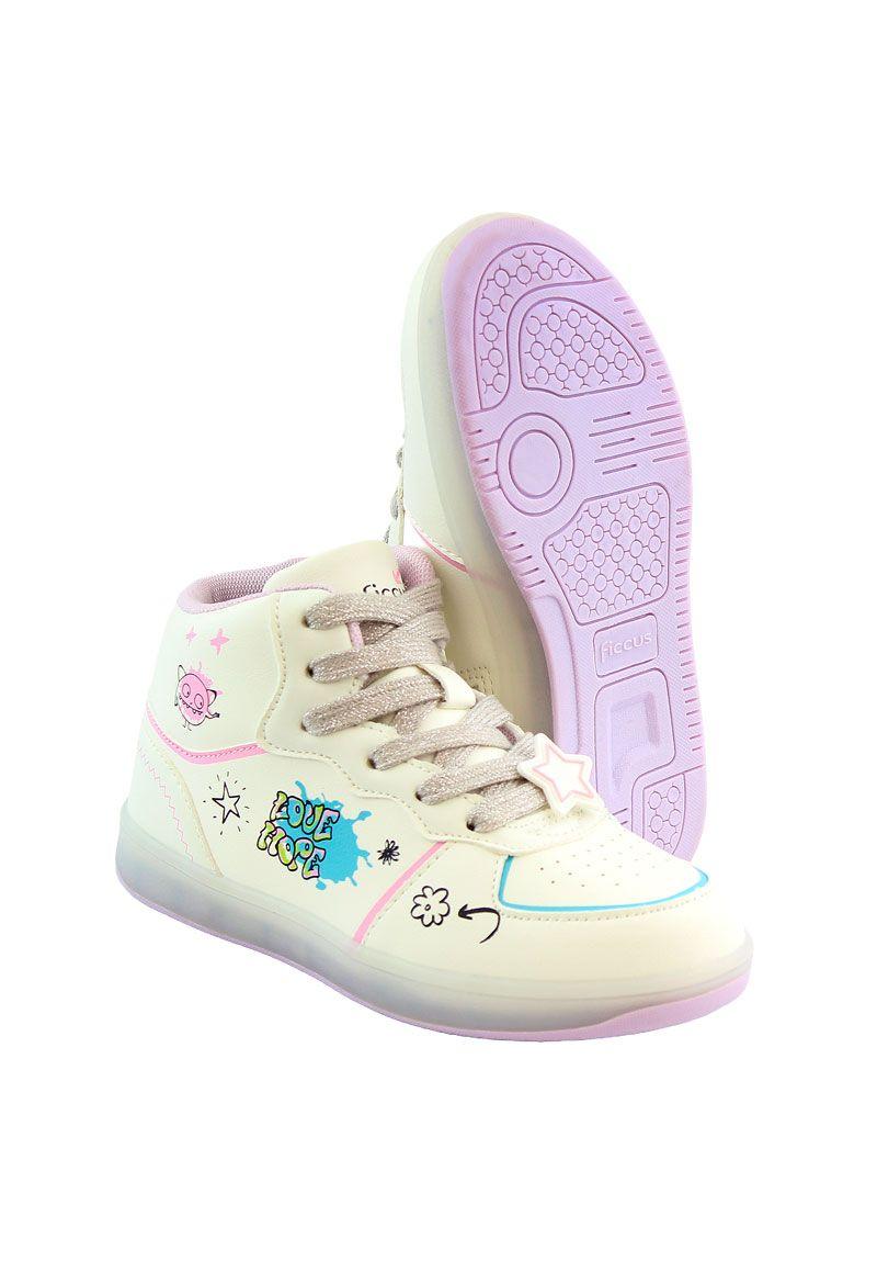 Zapatilla fluor caña cordón junior niña 931-2